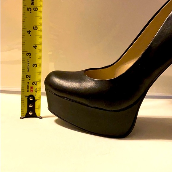 Black Faux Leather Close Toe Platform Stiletto - Picture 6 of 10